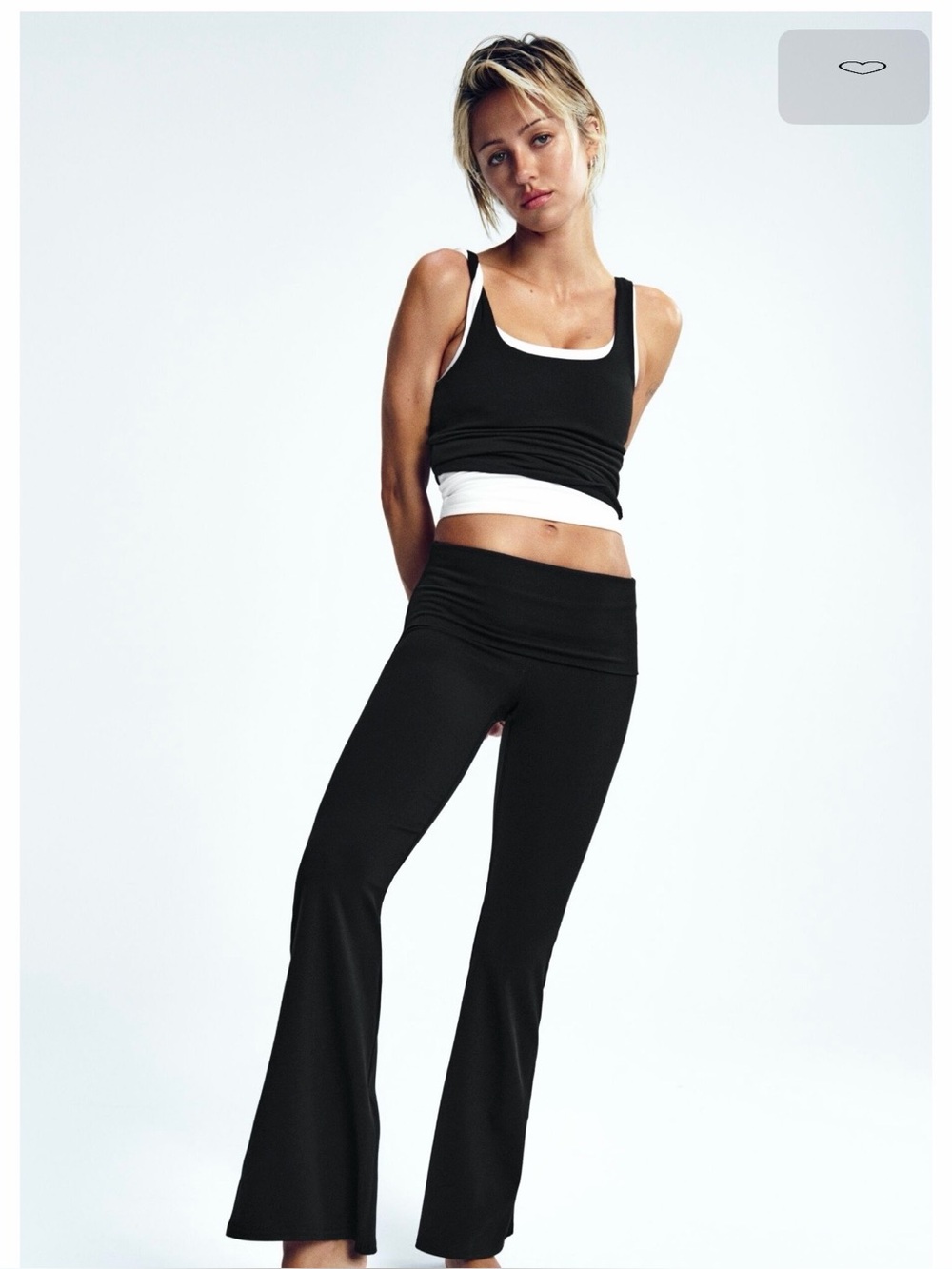 ALO Yoga Softsculpt Foldover Flare Leggings in classic black